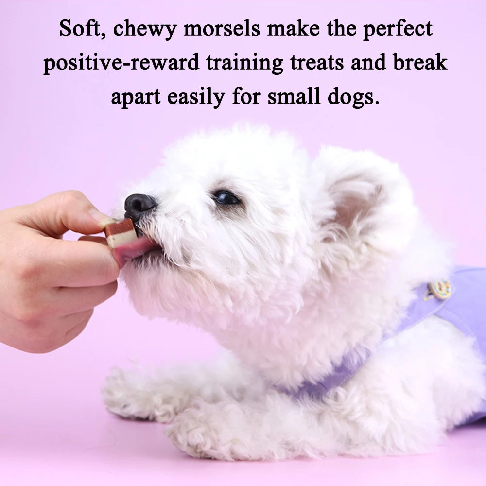 Diced Beef Dog Treats for Small, Medium, & Large Dog - Healthy, Easily Digestible, Soft, Chewy Morsels